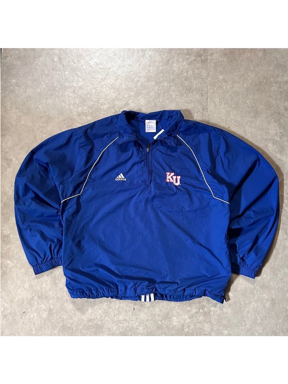 2000's Vintage Kansas Jayhawk Adidas Blue Windbreaker -L